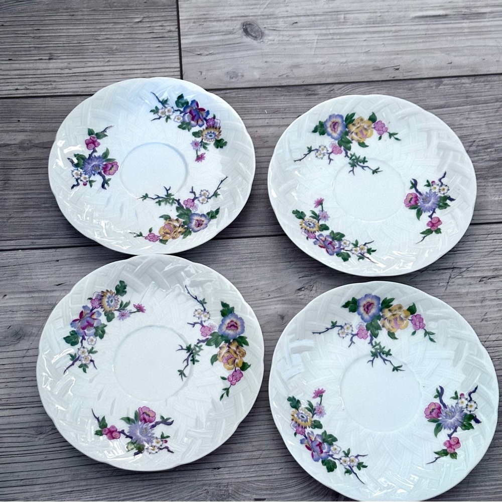 Limoges L. Bernardaud Set Of 4 Saucers Bengali 5.75 inches